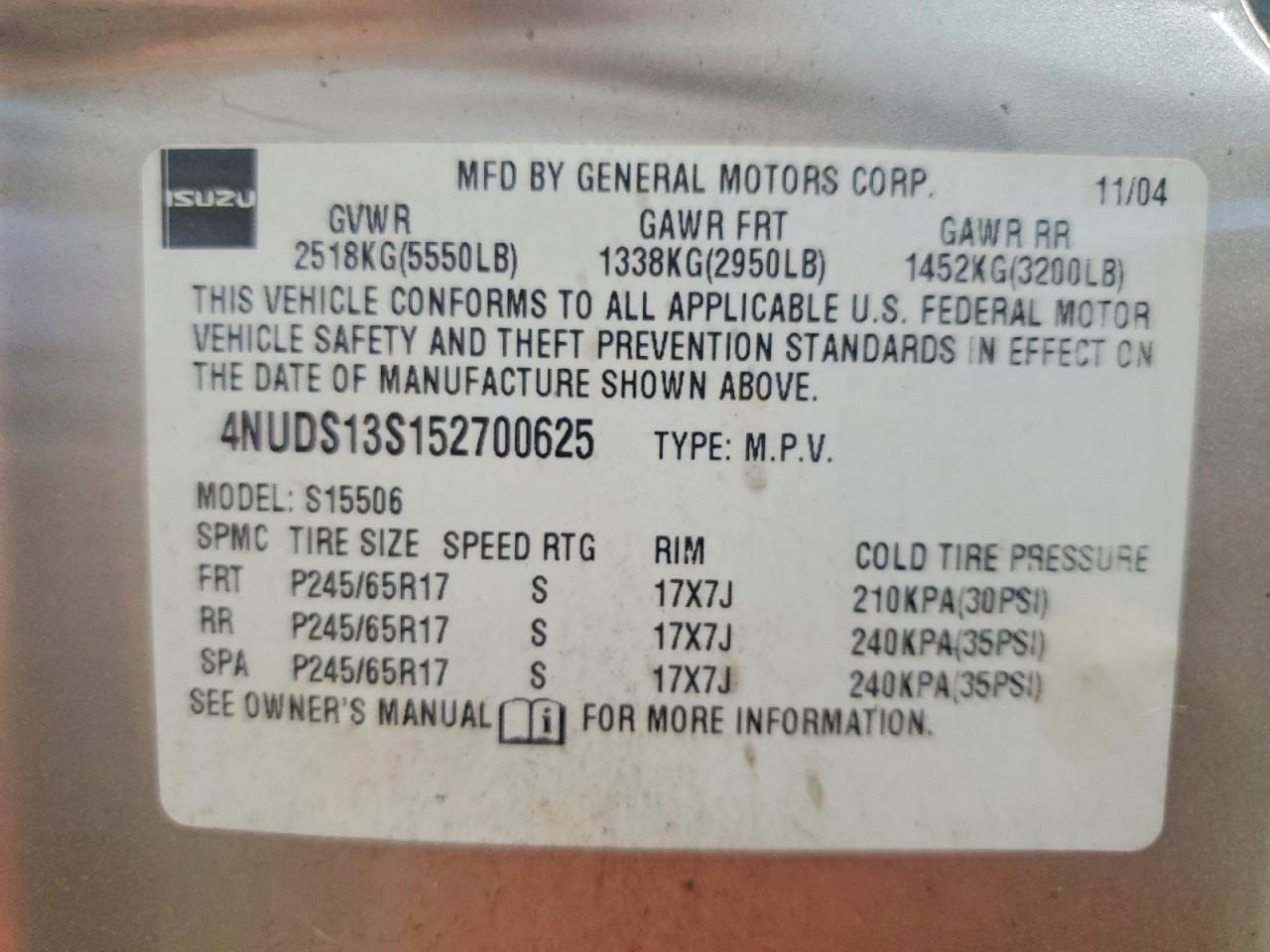 ISUZU ASCENDER 2005 — 14