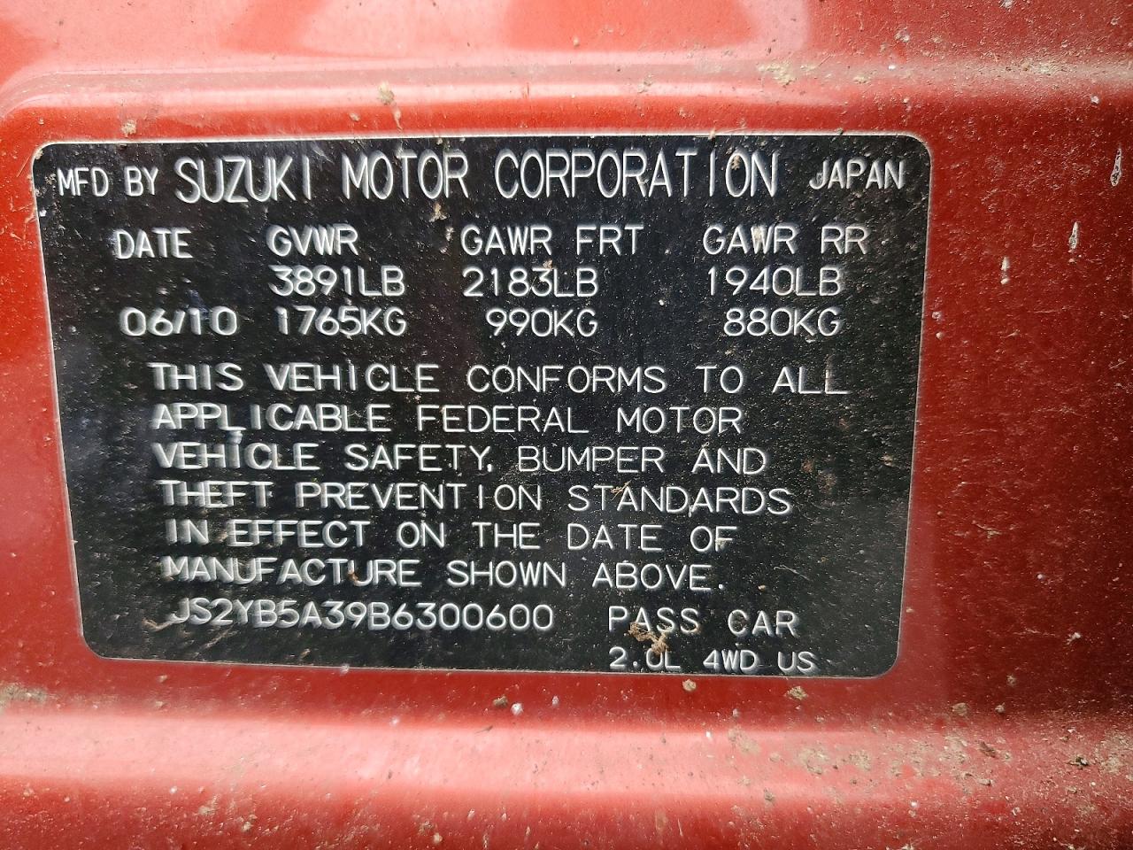 SUZUKI SX4 2011 — 13