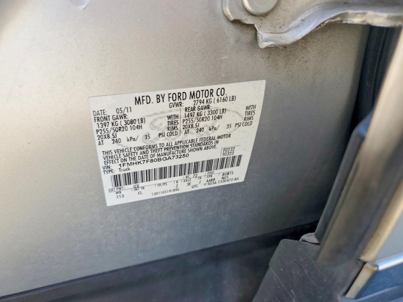 FORD EXPLORER 2011 — 13