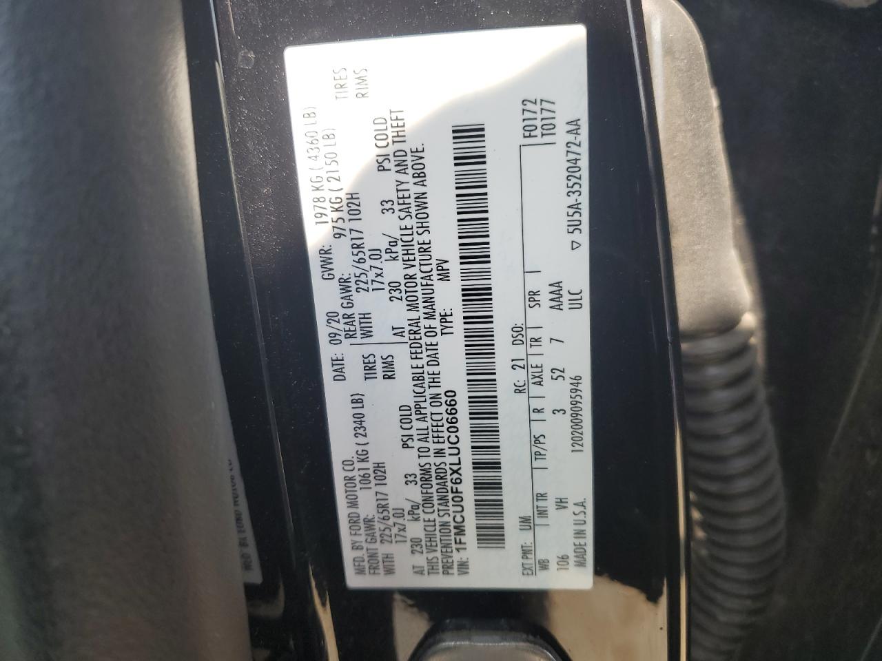 FORD ESCAPE 2020 — 13