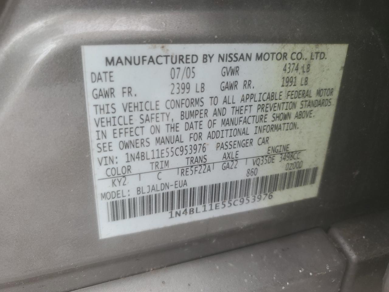 NISSAN ALTIMA 2005 — 13