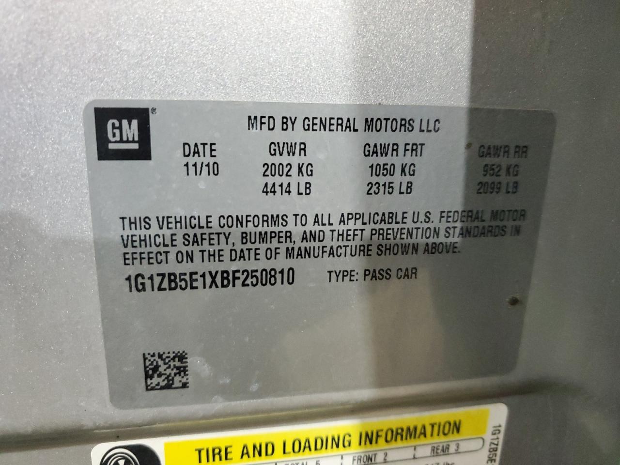 CHEVROLET MALIBU 2011 — 13