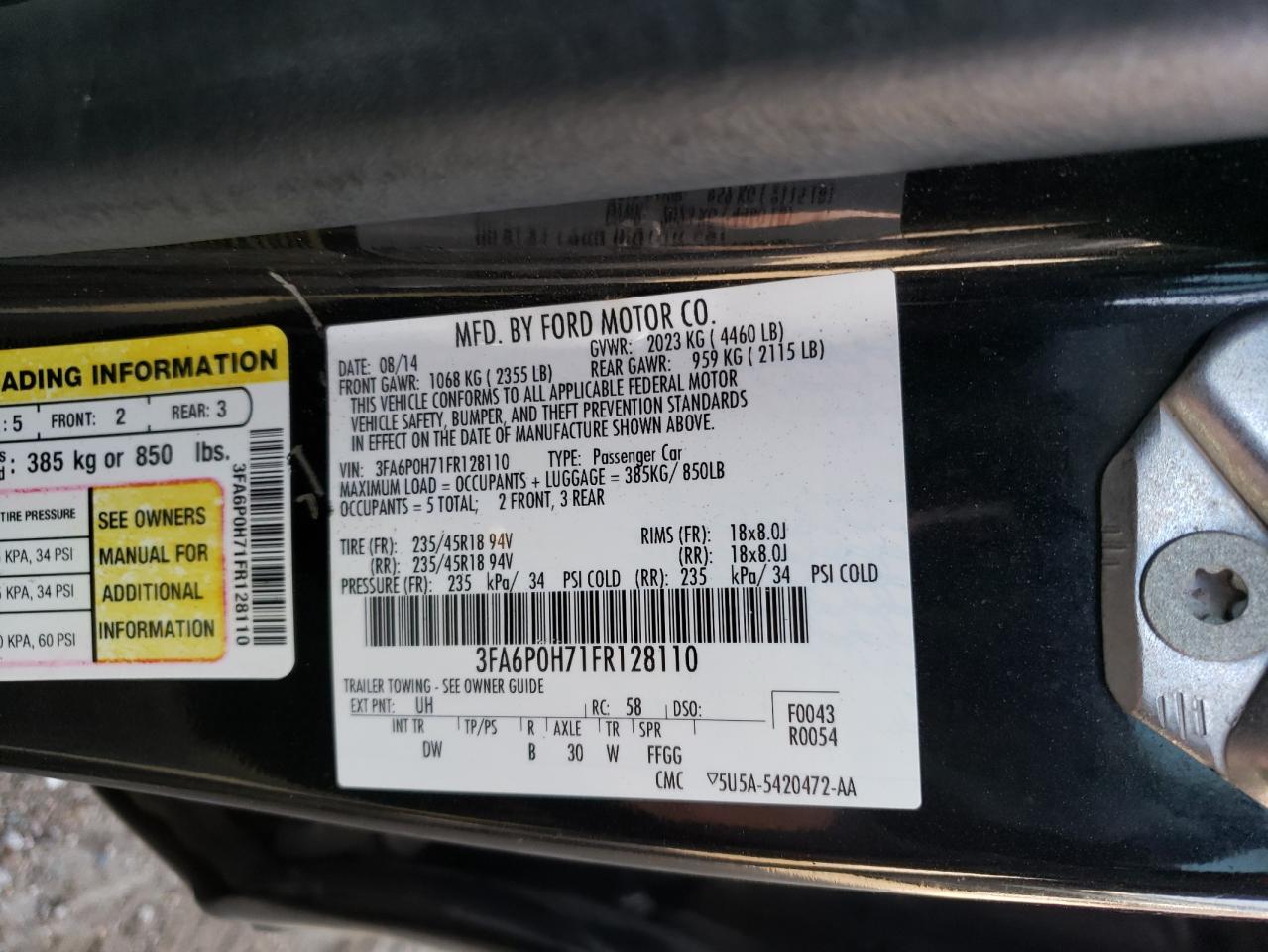 FORD FUSION 2015 — 13