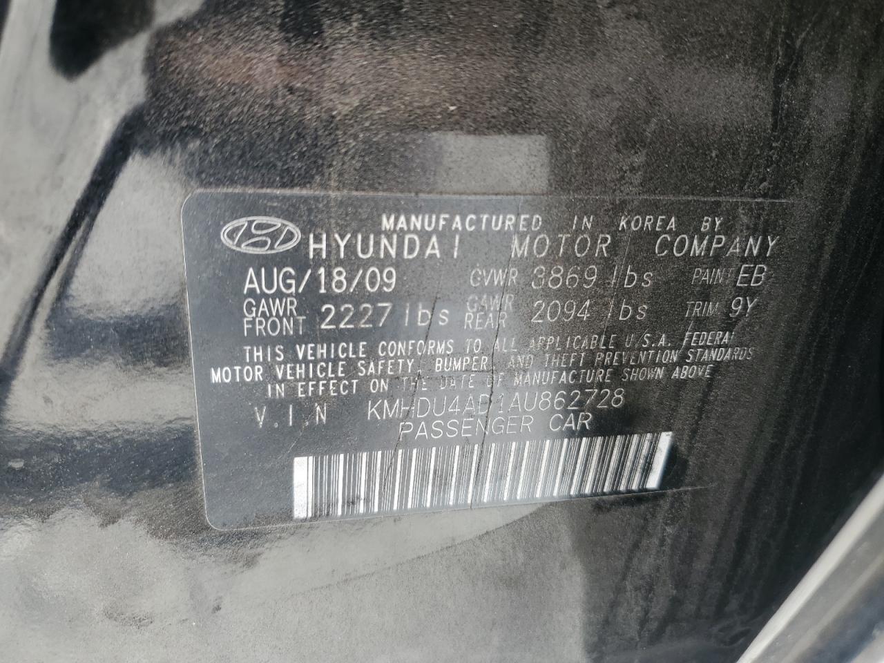 HYUNDAI ELANTRA 2010 — 13
