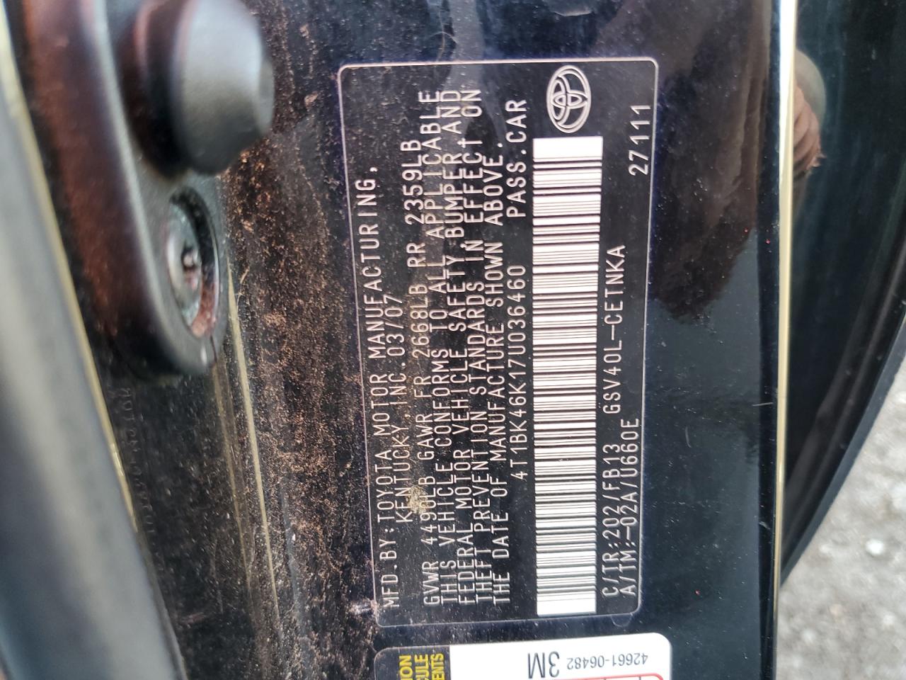 TOYOTA CAMRY 2007 — 13