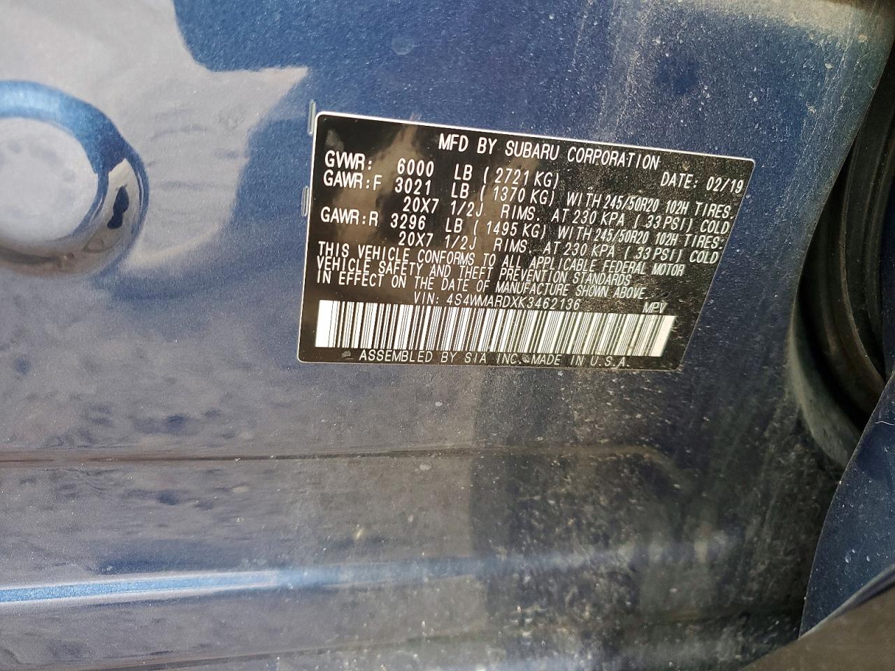 SUBARU ASCENT 2019 — 13