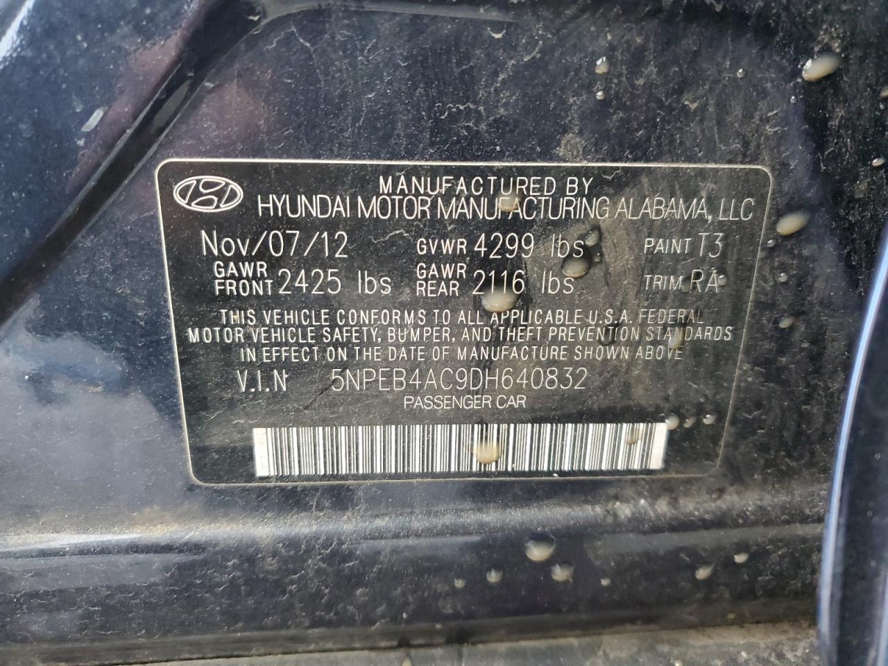HYUNDAI SONATA 2013 — 13