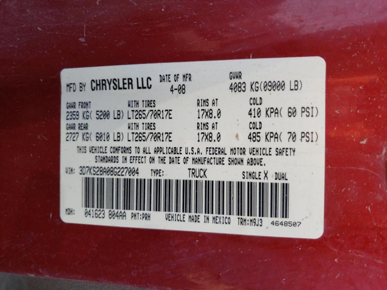 DODGE RAM 2500 2008 — 13