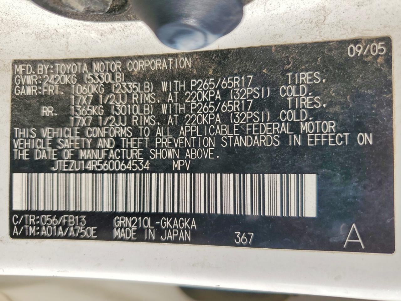 TOYOTA 4RUNNER 2006 — 14
