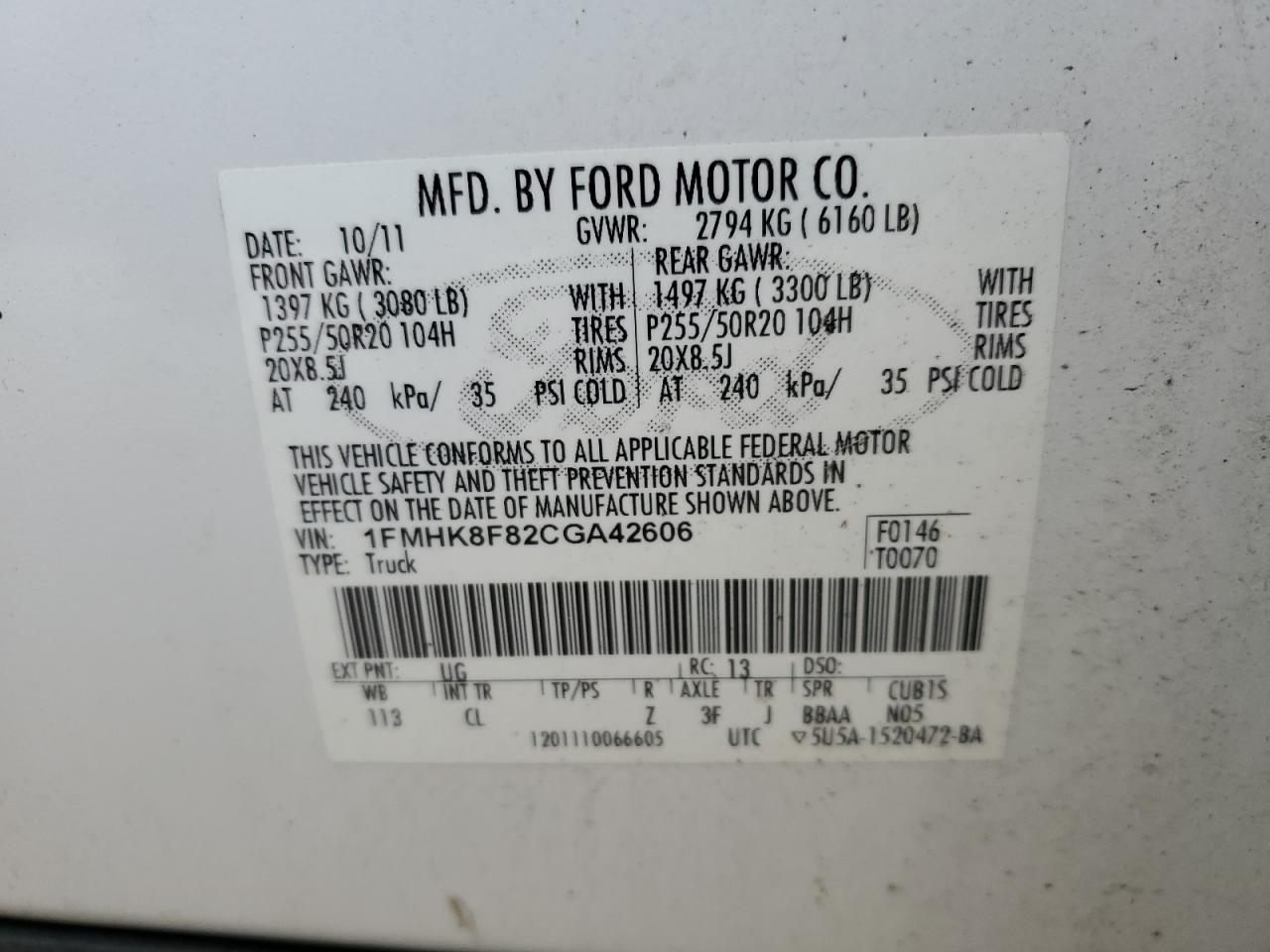 FORD EXPLORER 2012 — 14
