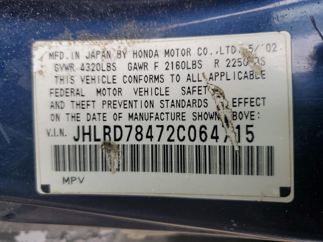 HONDA CR-V 2002 — 14
