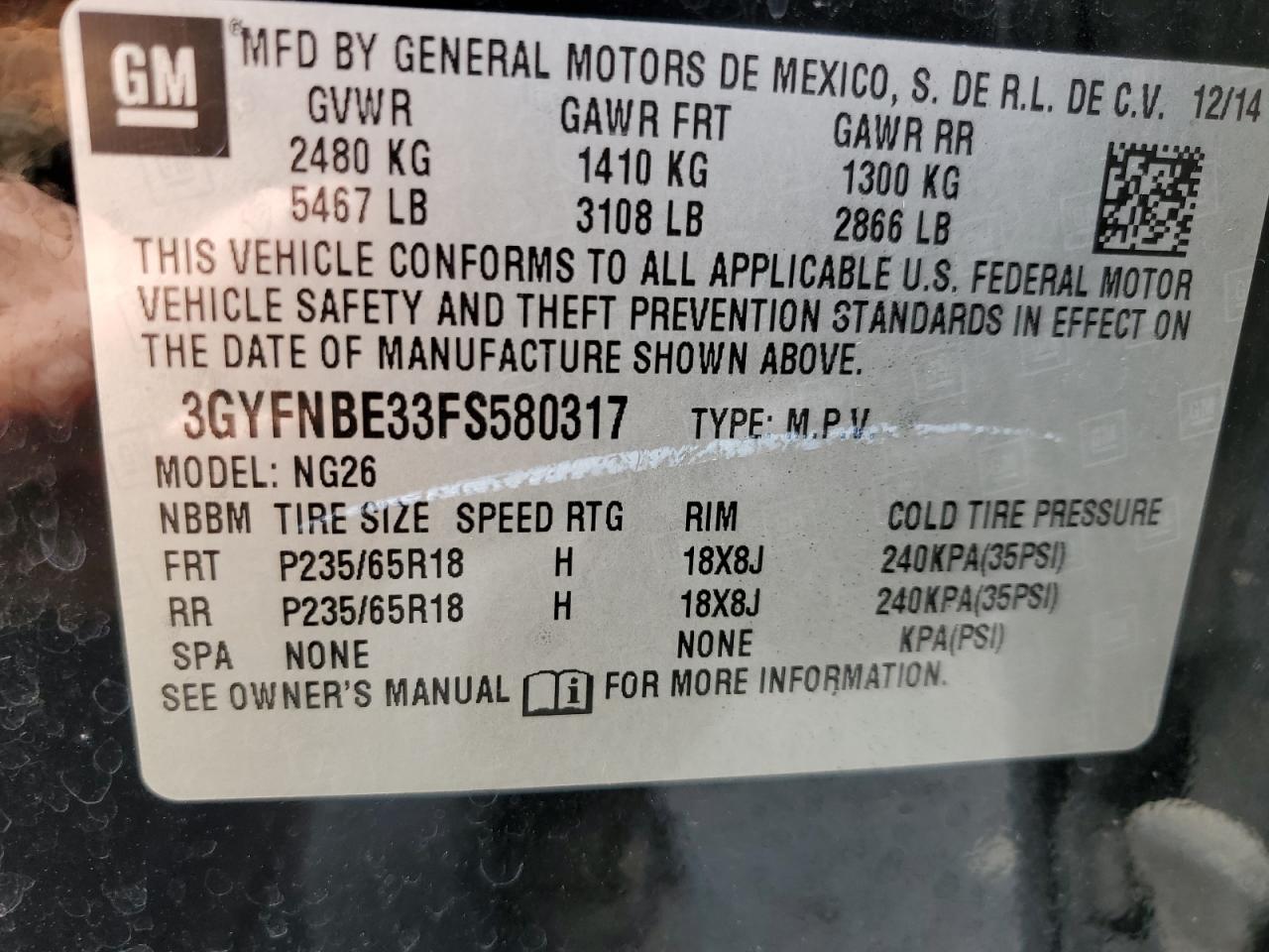 CADILLAC SRX 2015 — 14
