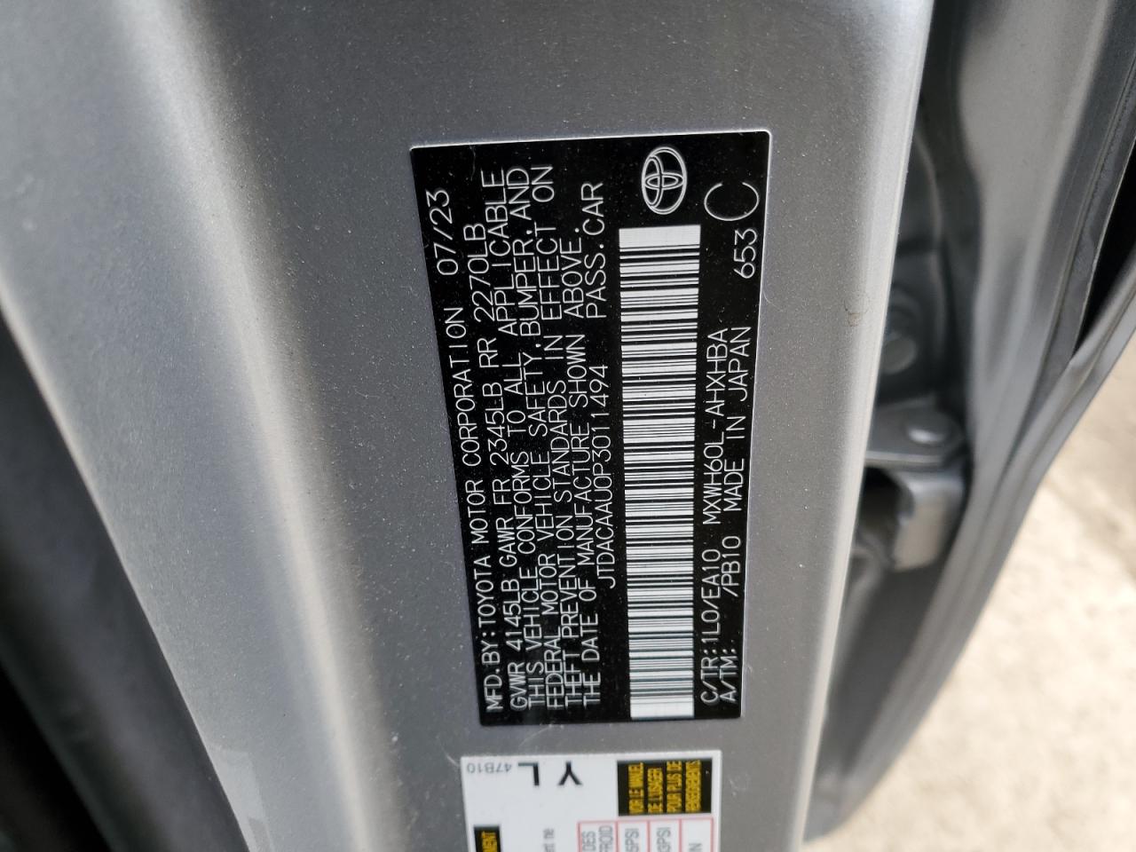 TOYOTA PRIUS 2023 — 13
