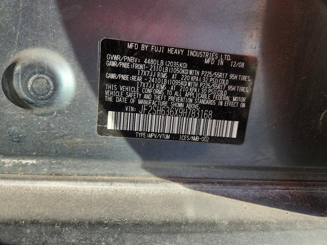 SUBARU FORESTER 2009 — 14