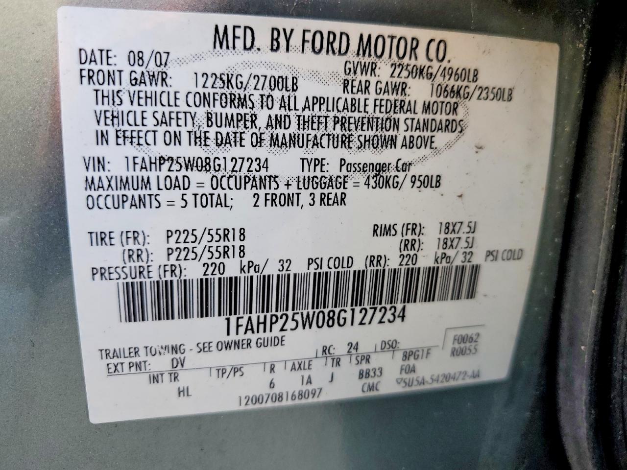 FORD TAURUS 2008 — 13
