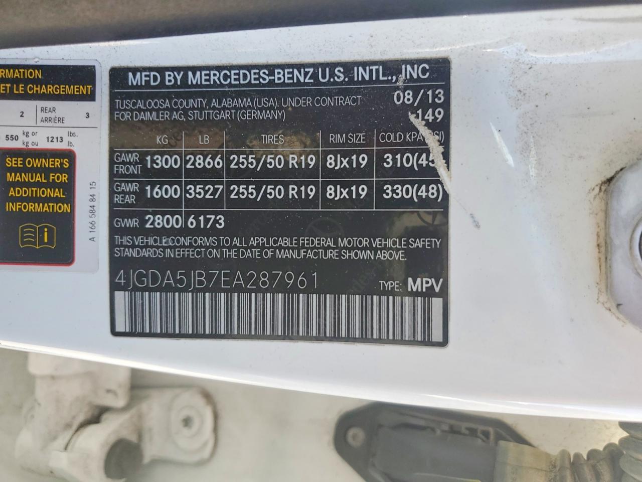 MERCEDES-BENZ ML 2014 — 14
