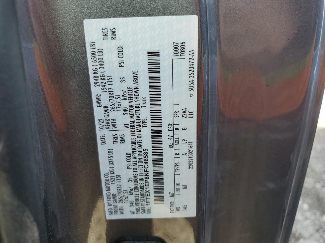 FORD F150 2022 — 13