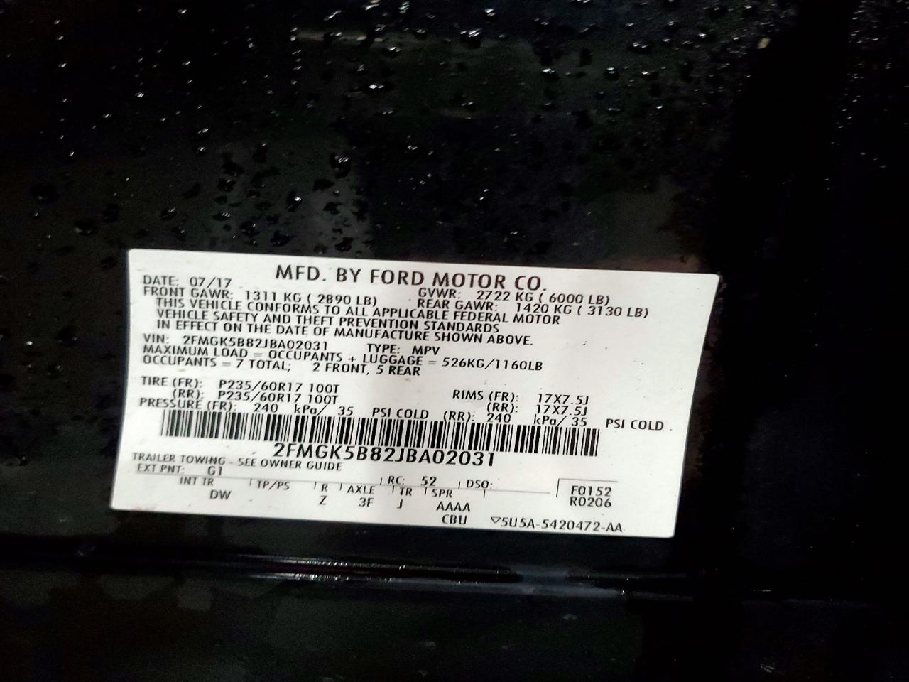 FORD FLEX 2018 — 14