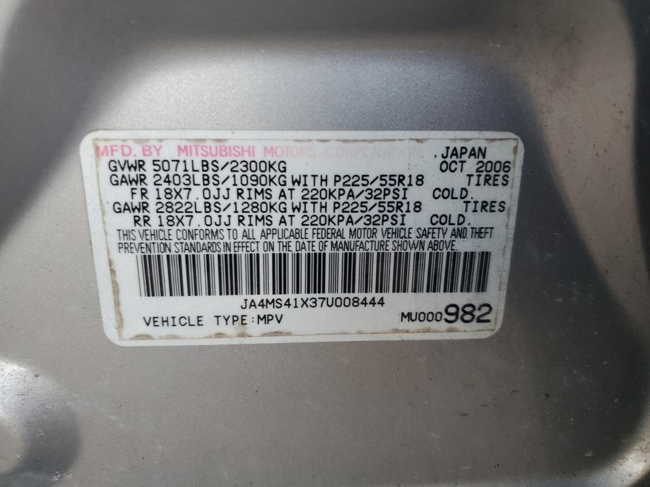 MITSUBISHI OUTLANDER 2007 — 14