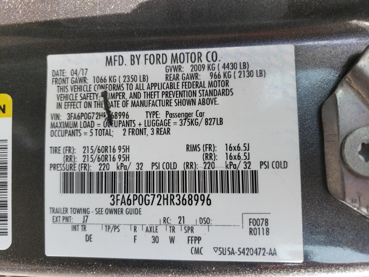 FORD FUSION 2017 — 13