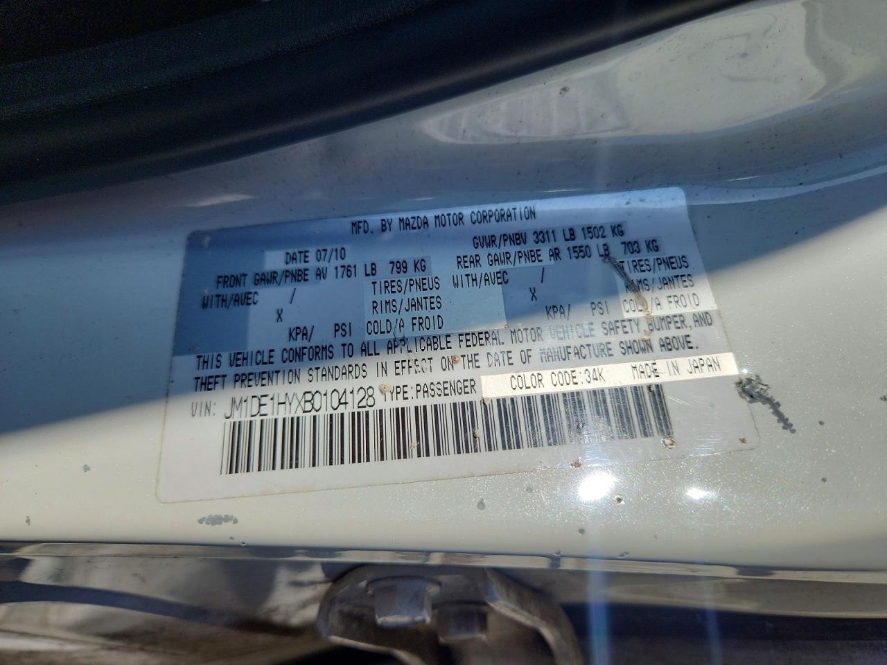 MAZDA MAZDA2 2011 — 14