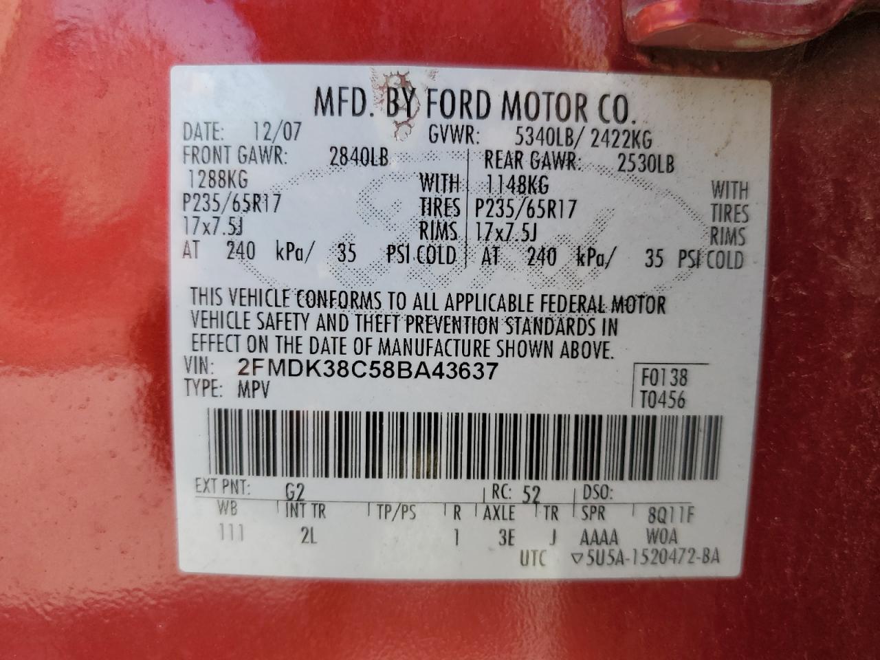 FORD EDGE 2008 — 14