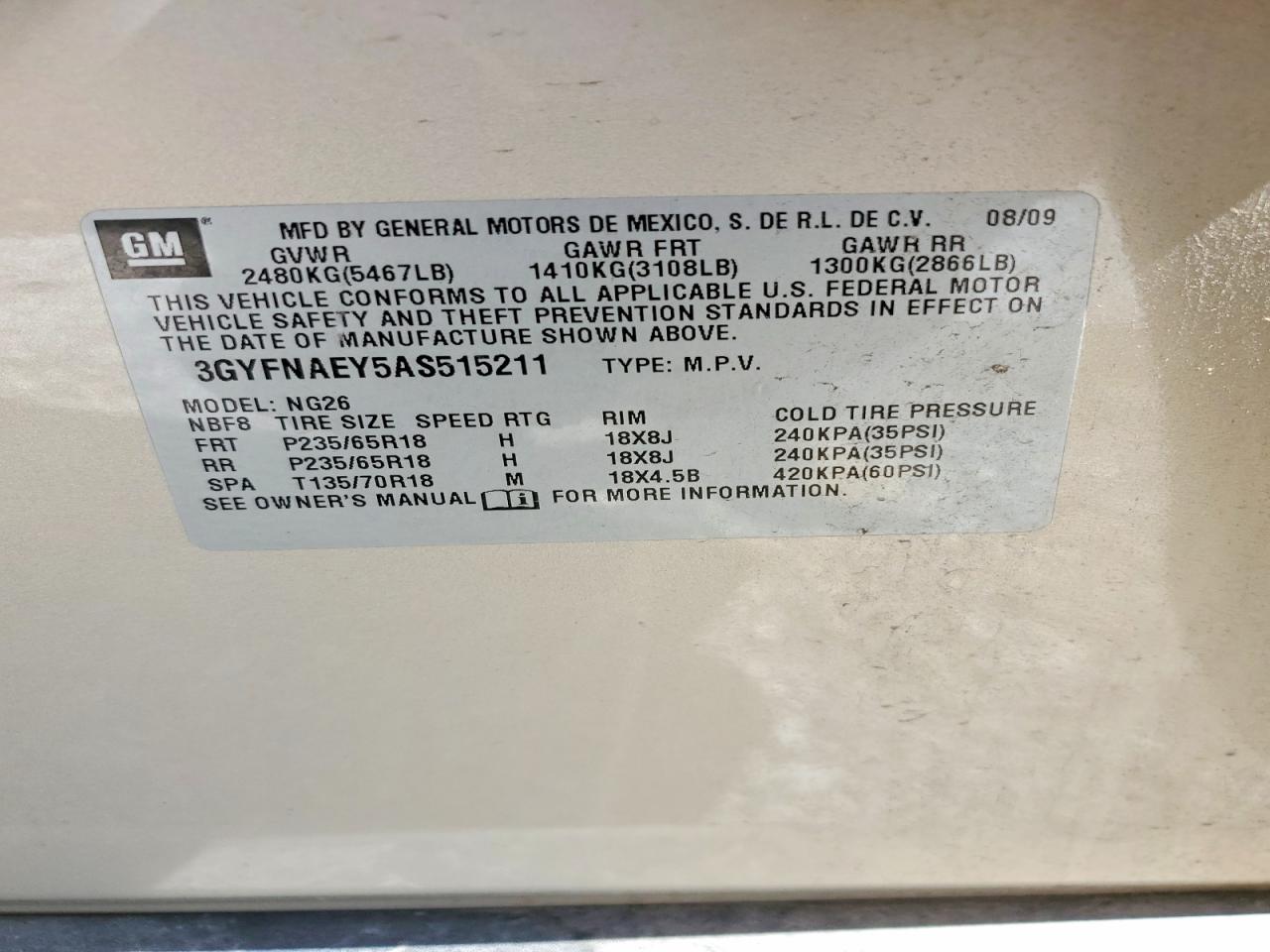 CADILLAC SRX 2010 — 14