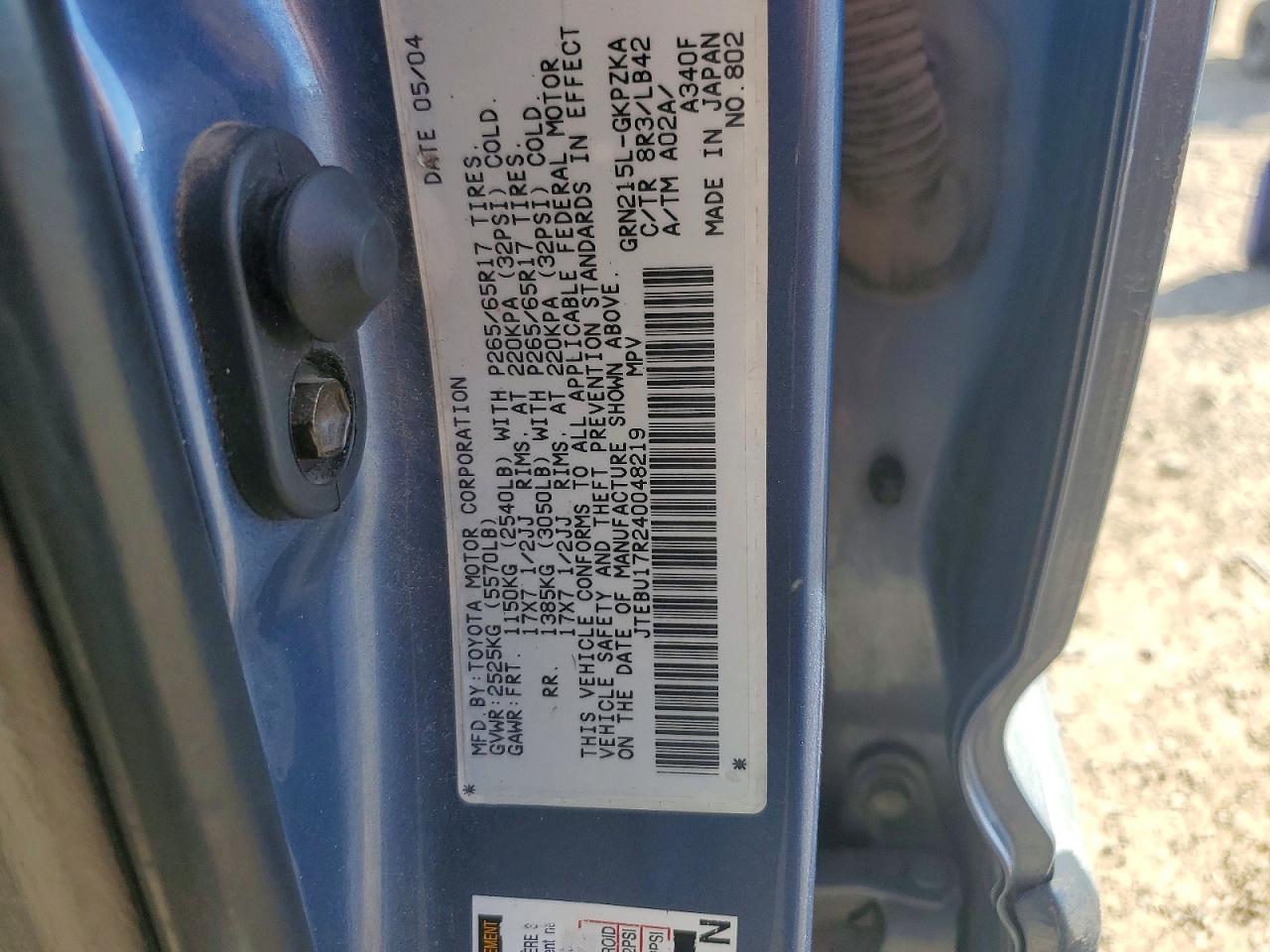 TOYOTA 4RUNNER 2004 — 13