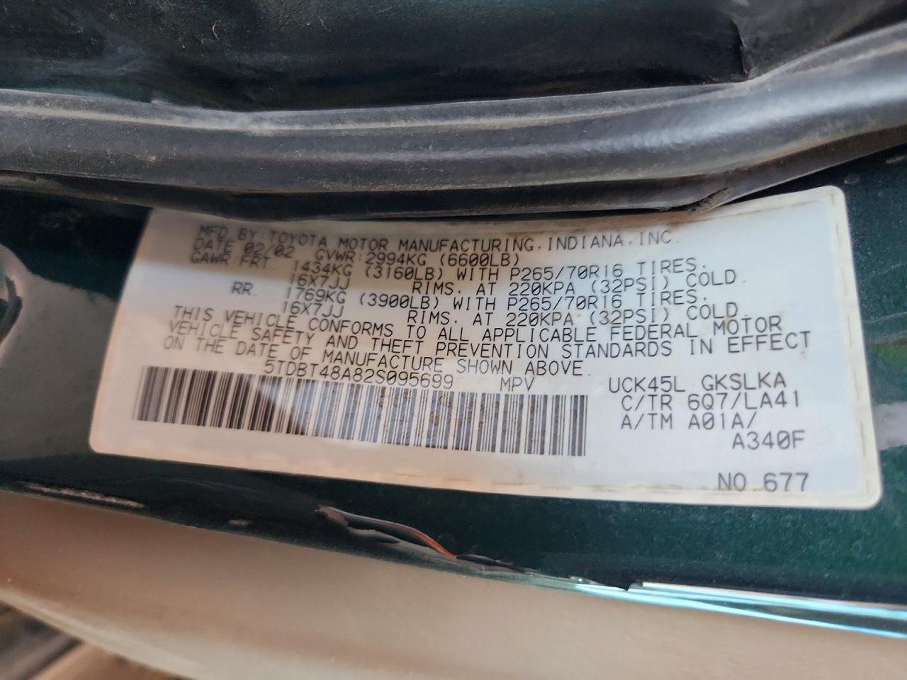 TOYOTA SEQUOIA 2002 — 14