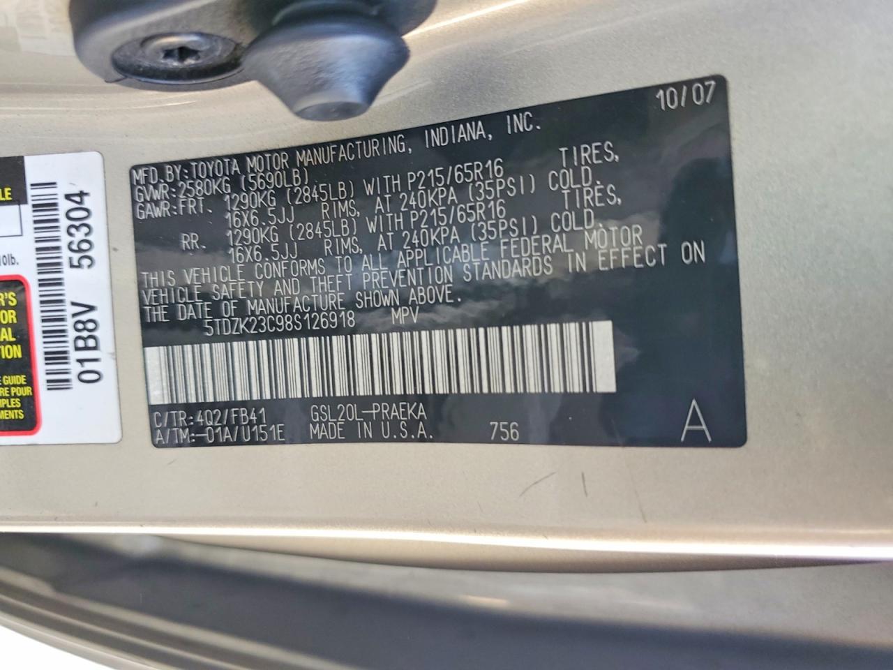 TOYT SIENNA 2006 — 14