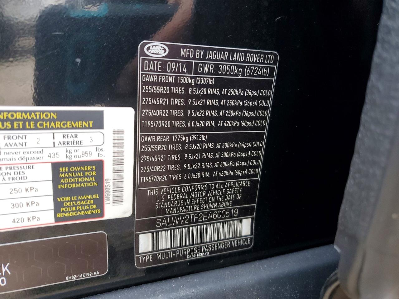 LAND ROVER RANGE ROVER SPORT 2014 — 14