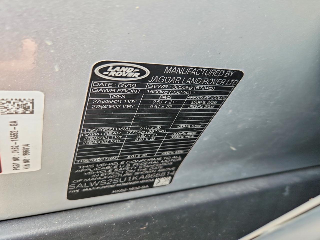 LAND ROVER RANGE ROVER SPORT 2019 — 14