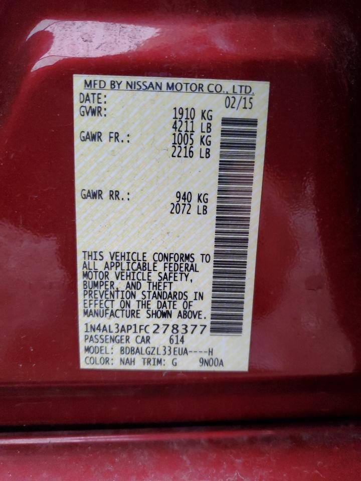 NISSAN ALTIMA 2015 — 13