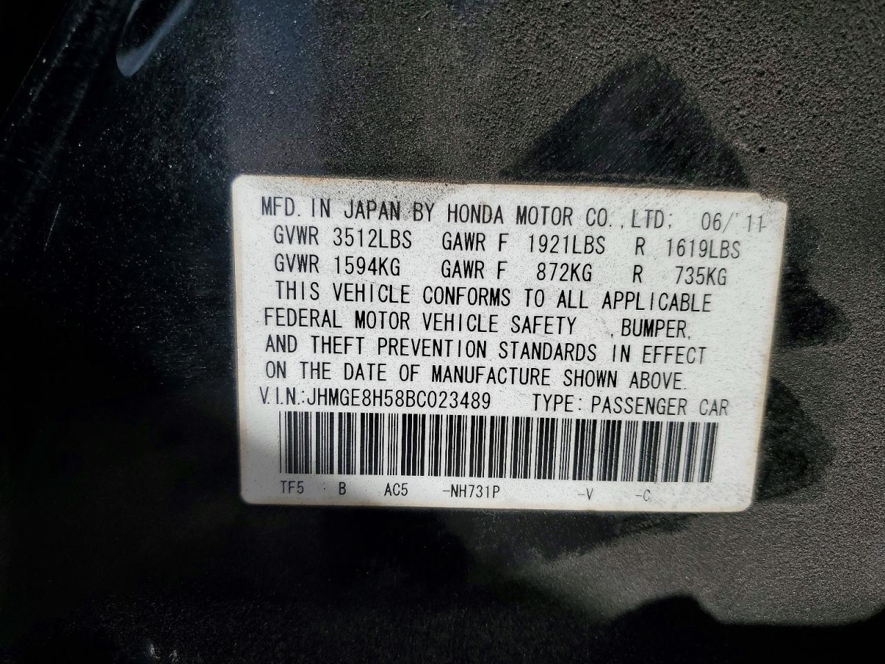 HONDA FIT 2011 — 14