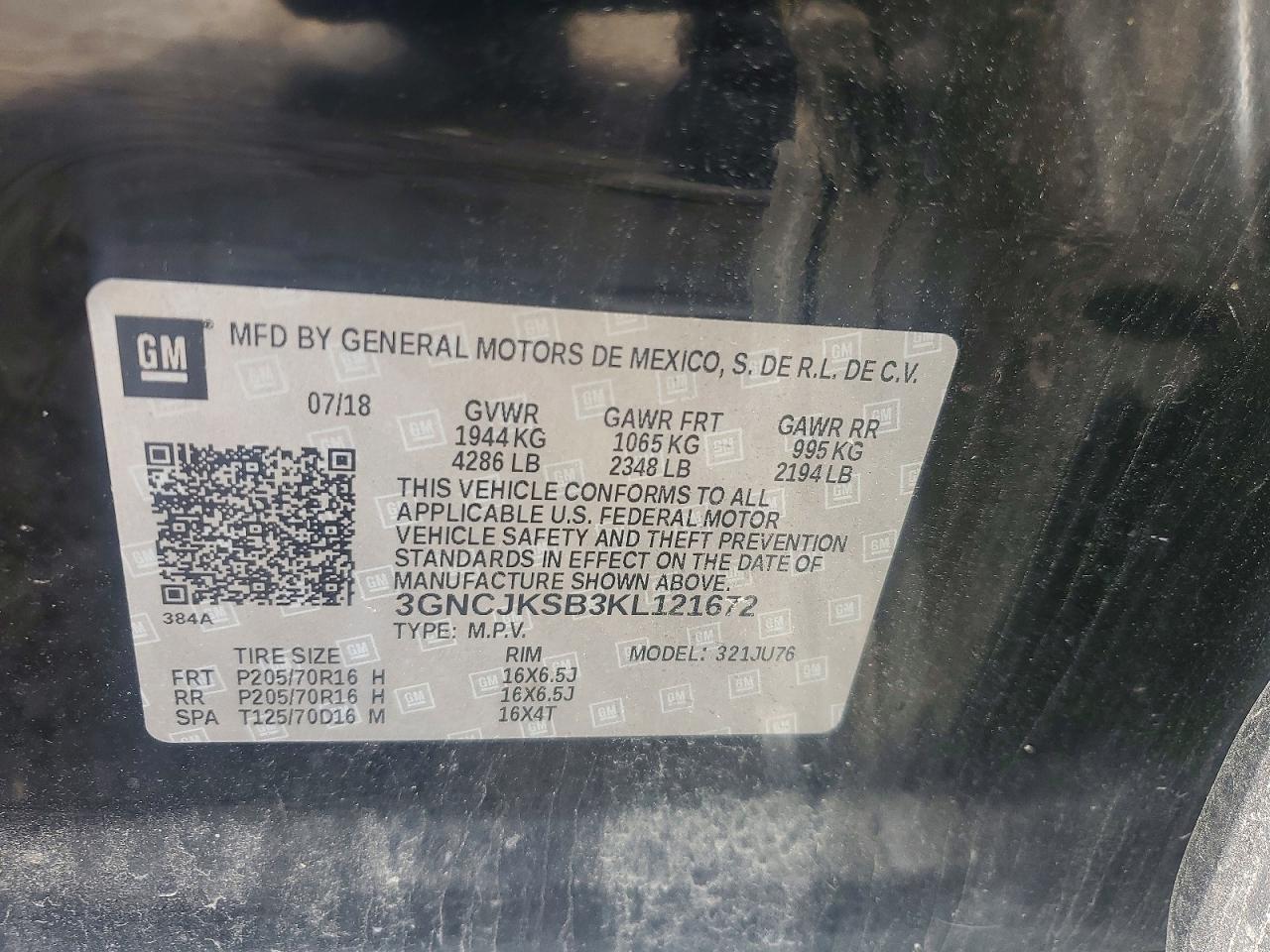 CHEVROLET TRAX 2019 — 13