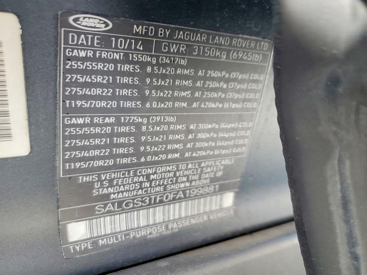 LAND ROVER RANGE ROVER 2015 — 14