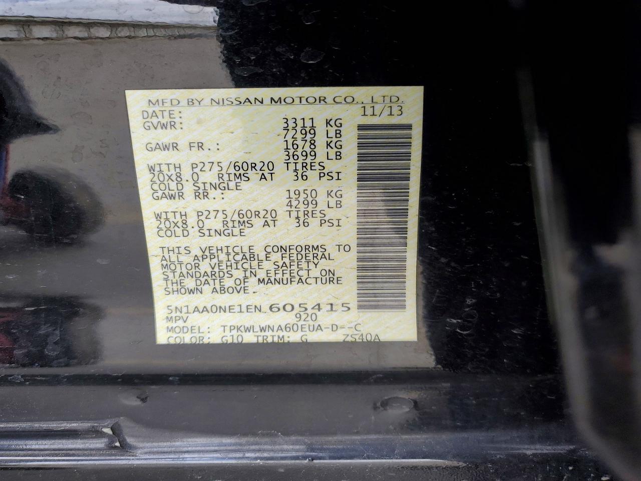 NISSAN ARMADA 2014 — 14