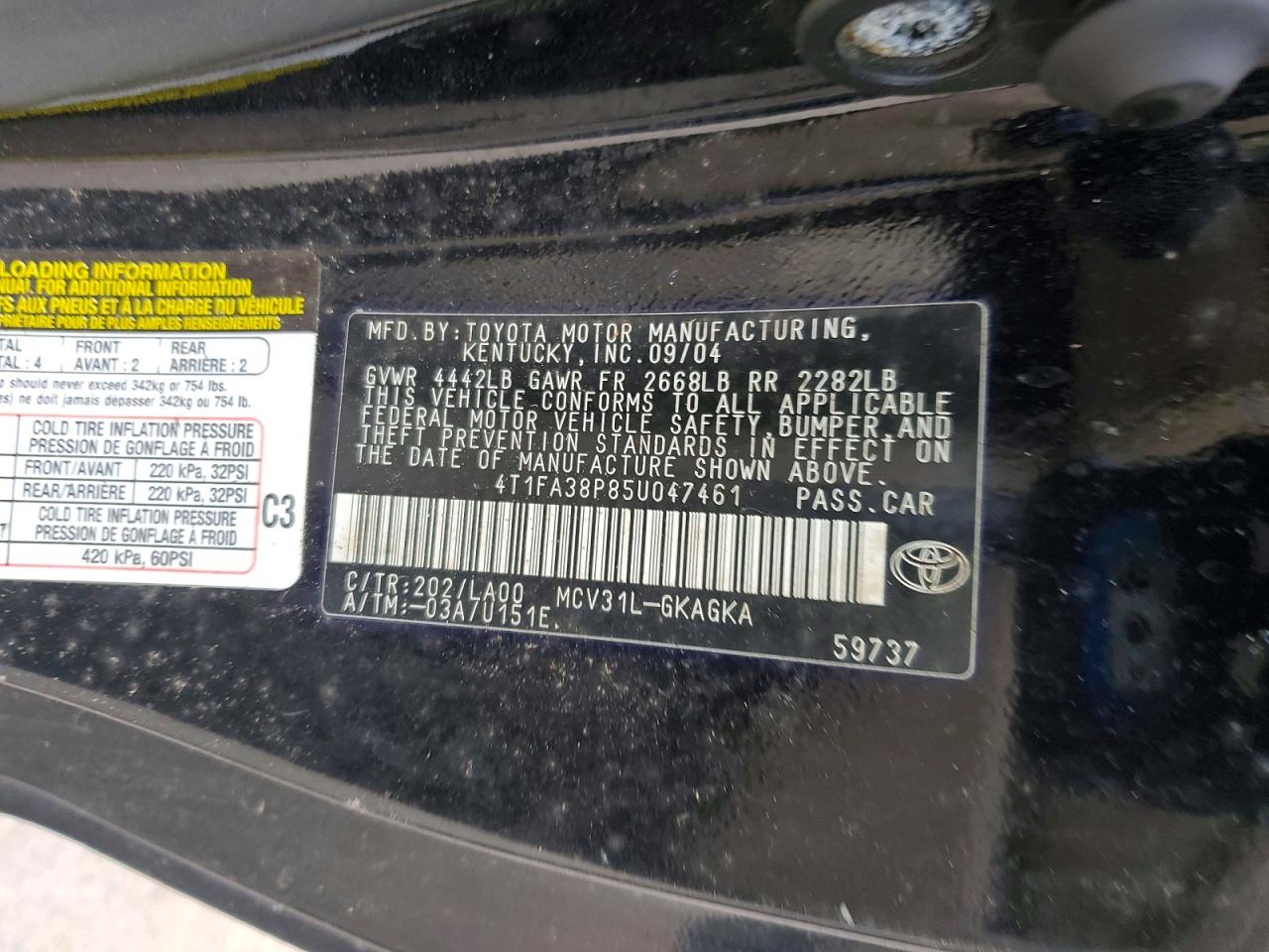 TOYOTA CAMRY SOLARA 2005 — 13