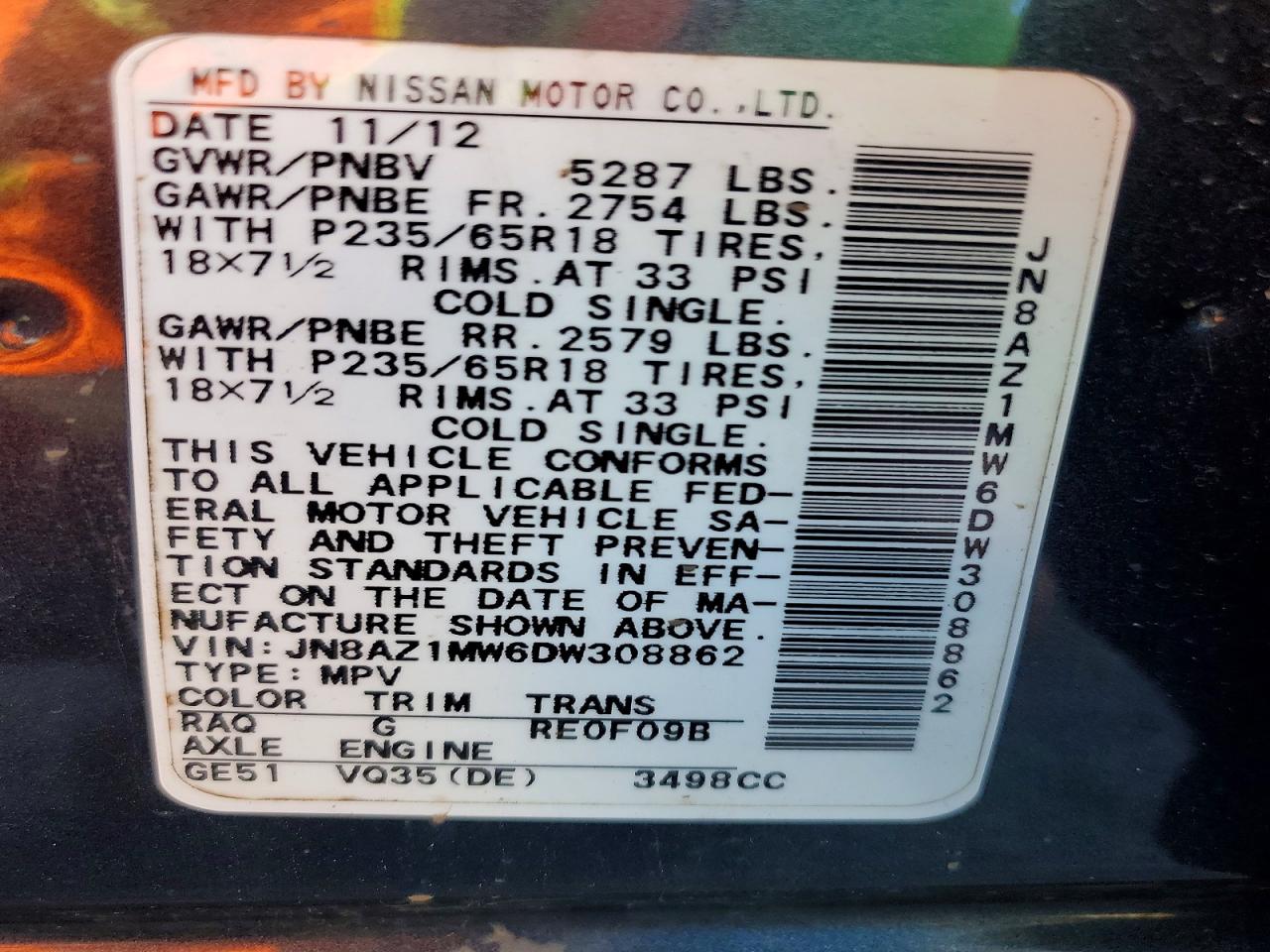 NISSAN MURANO 2013 — 14