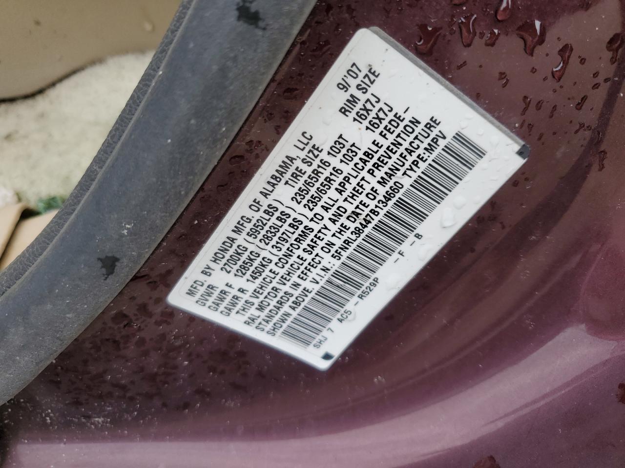 HONDA ODYSSEY 2007 — 14