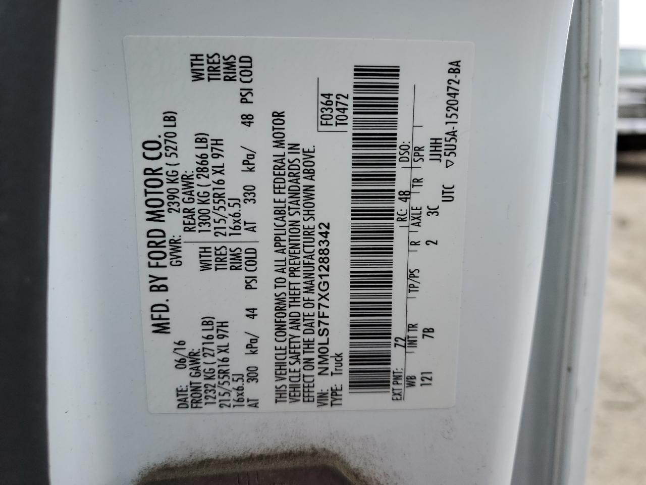 FORD TRANSIT CONNECT XLT 2016 — 13