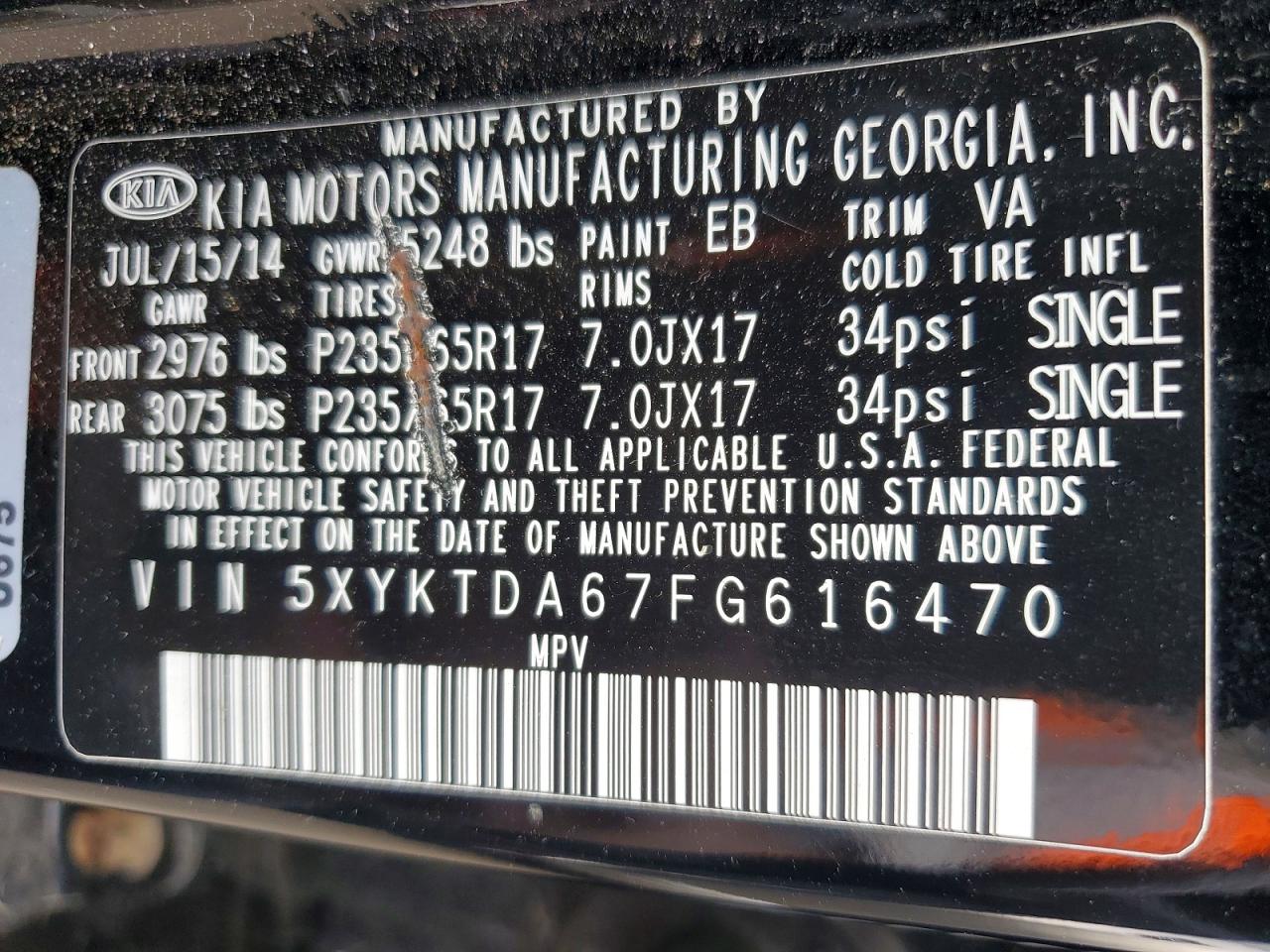 KIA SORENTO 2015 — 14