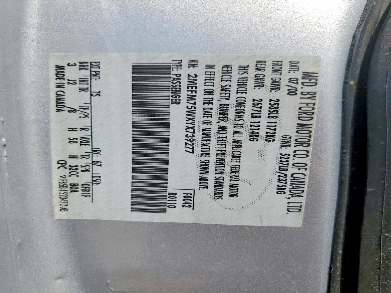 MERCURY GRAND MARQUIS 2000 — 13