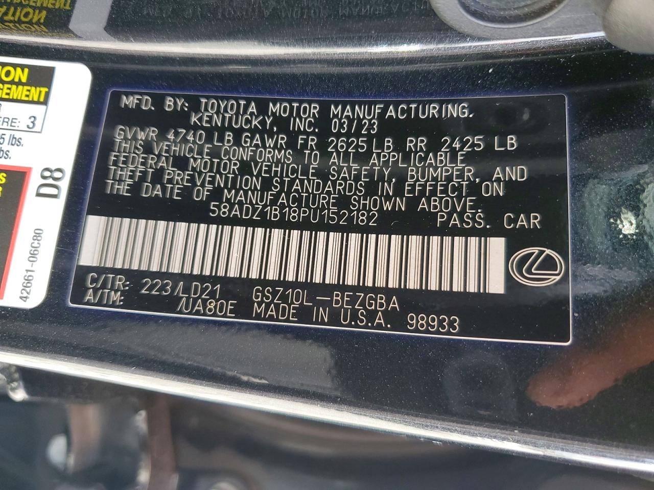 LEXUS ES 350 2023 — 13