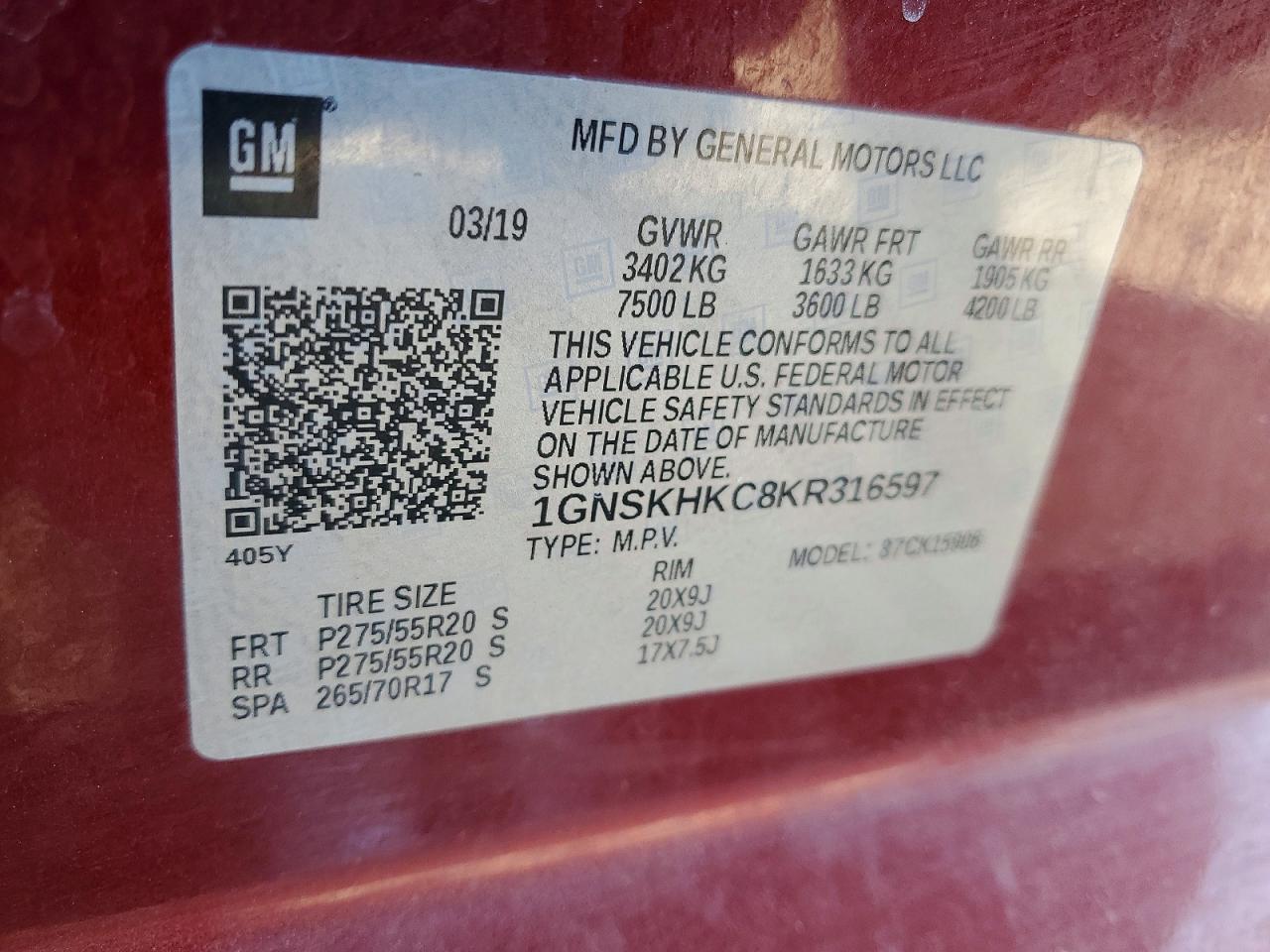 CHEVROLET SUBURBAN 2019 — 14