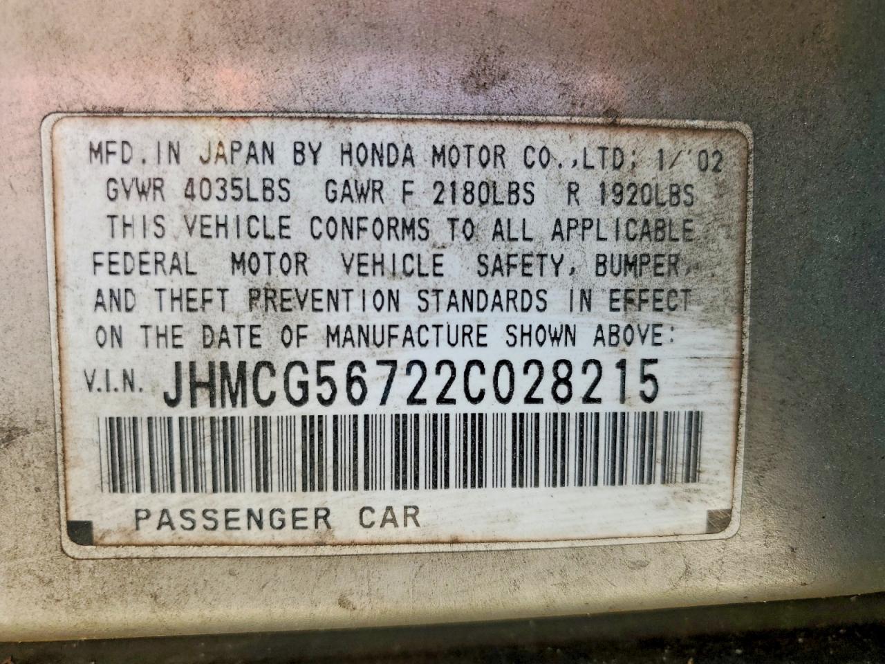 HONDA ACCORD 2002 — 13