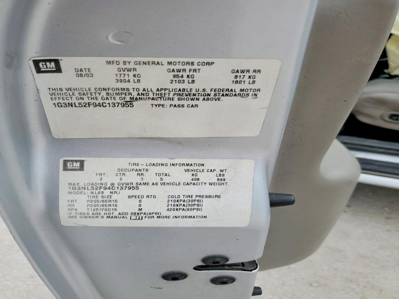 OLDSMOBILE ALERO 2004 — 13