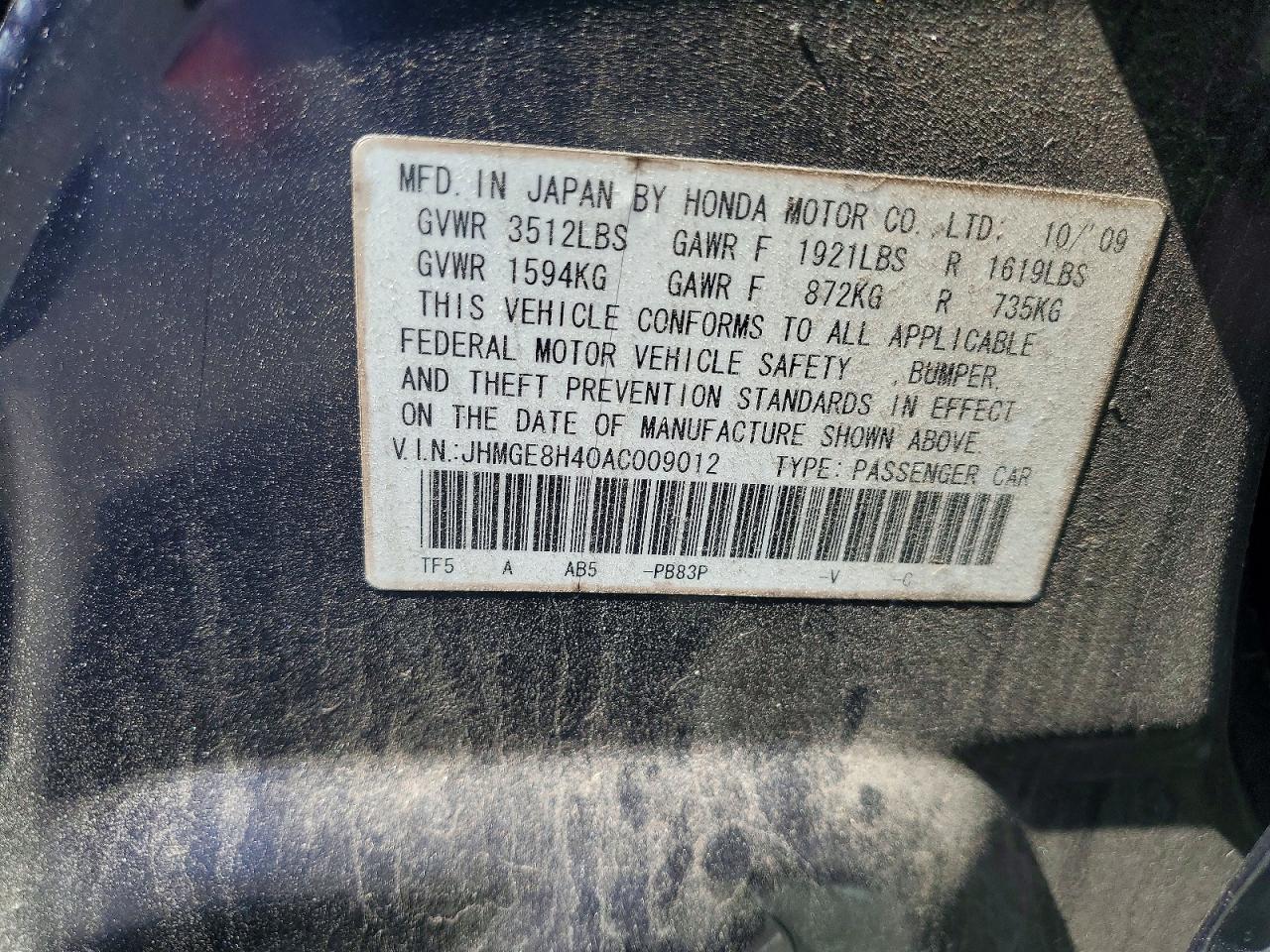 HONDA FIT 2010 — 13