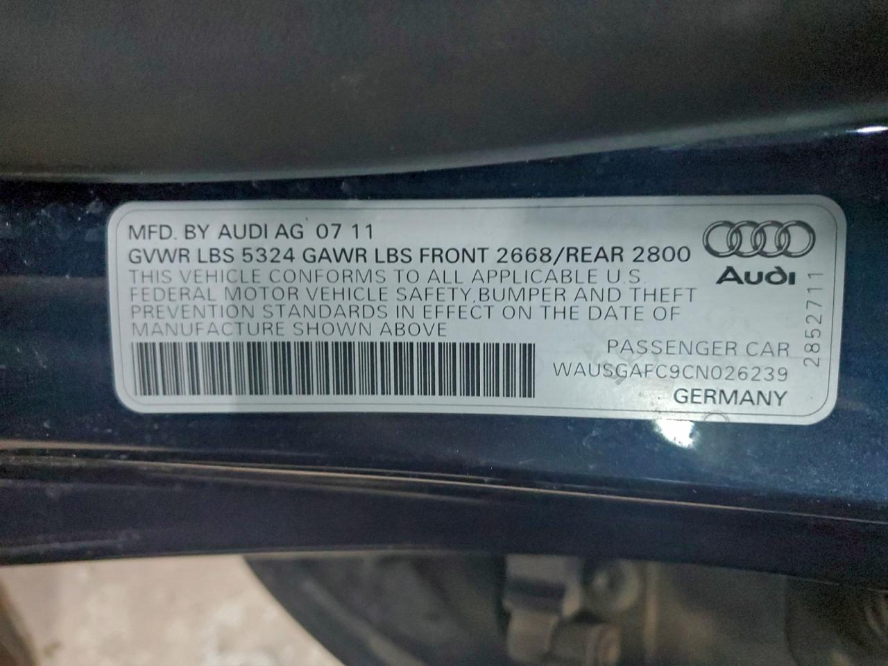 AUDI A7 2012 — 13