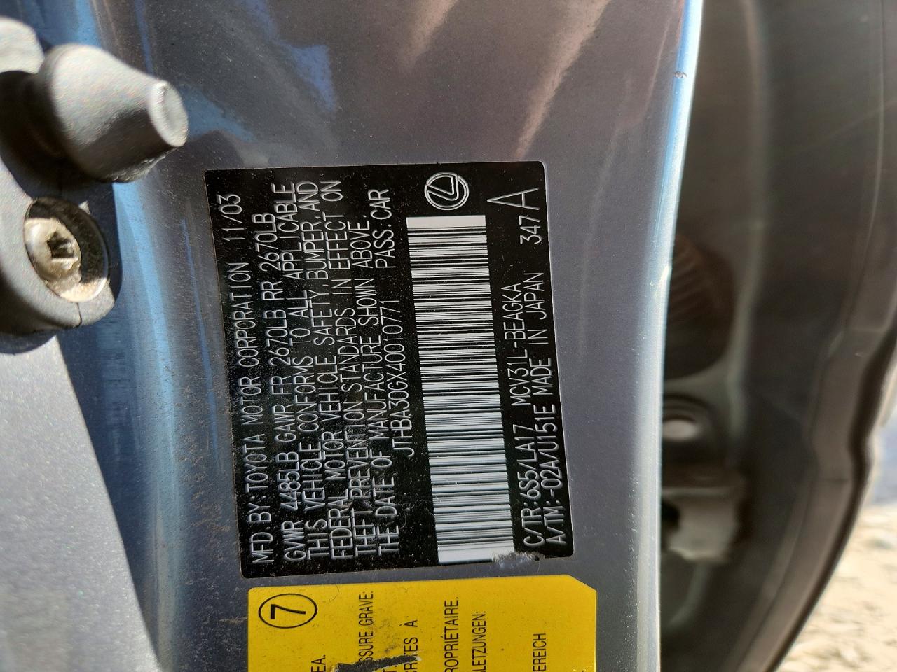 LEXUS ES 330 2004 — 13